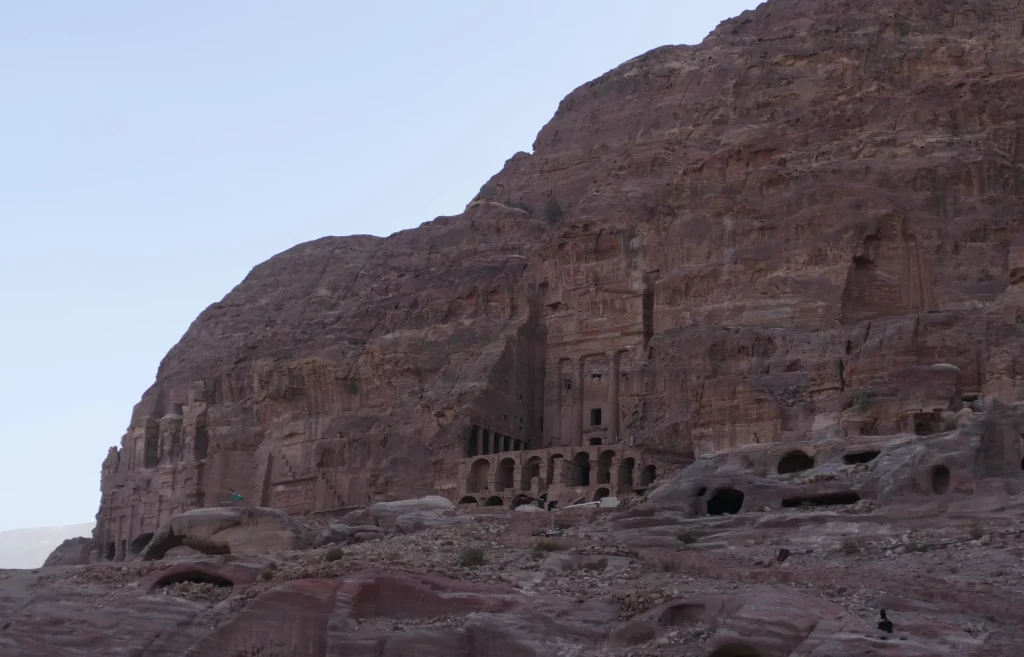 The Royal Tombs carved into the Jabal al-Khubtha cliffs at Petra