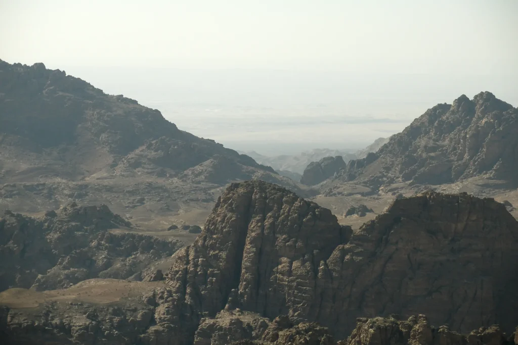 Rugged mountains around Wadi Musa near Petra